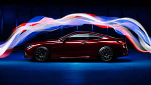 黑暗攝影棚中帶有發光光跡的紅色跑車 — Audi R8 GIF 壁紙