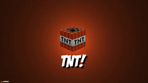 Minecraft TNT方塊帶有粗體文字，在發光的紅色背景上。