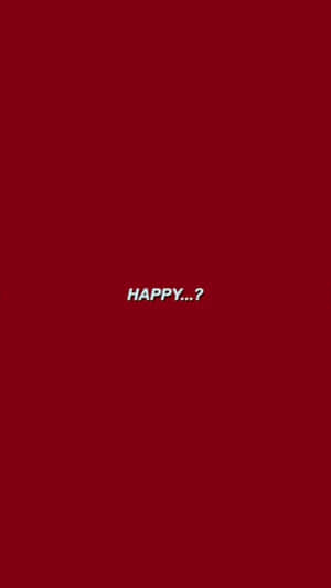 深紅色背景上居中顯示白色文字 HAPPY...?。 — 開心 GIF 壁紙