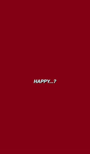 深紅色背景上居中顯示白色文字 HAPPY...?