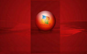 Windows 8標誌球體在紅色布料背景上