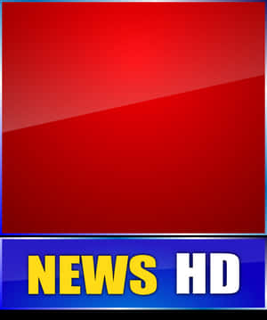 帶有紅色漸變和藍色橫幅的 News HD 廣播圖形。