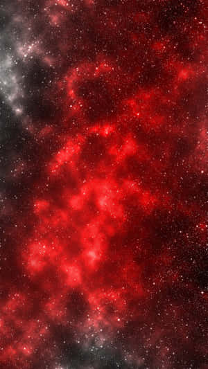 深空中充滿星星的紅色星雲