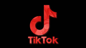 黑色背景上帶有紅色大理石紋理的TikTok標誌