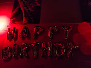 派對用的紅光 Happy Birthday 氣球