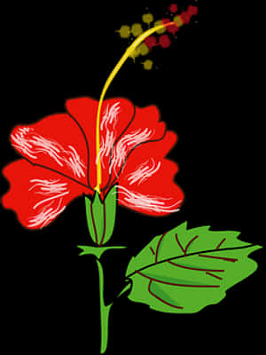 紅色芙蓉向量插圖