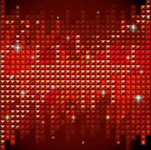 紅色像素化三角形圖案，帶有發光閃爍。 — 珠寶 GIF 壁紙
