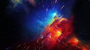 深空中帶有流星的多彩宇宙星雲