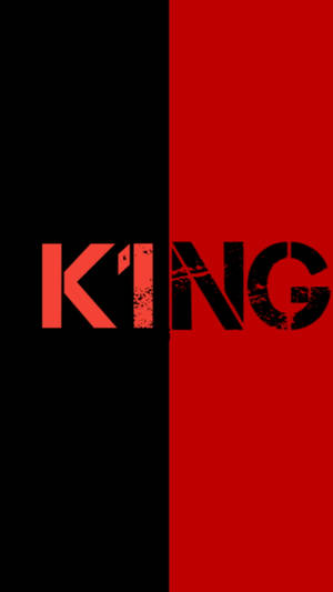 分割畫面圖形，紅色和黑色「KING」文字帶有破舊紋理。