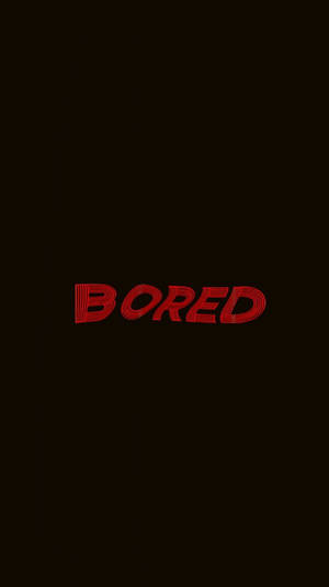 在黑色背景上顯示 'bored' 的粗體紅色3D風格文字。