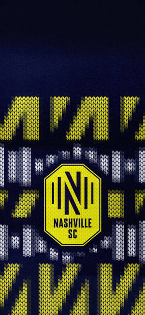 Nashville SC足球隊標誌在針織圖案背景上。 — 足球 壁紙