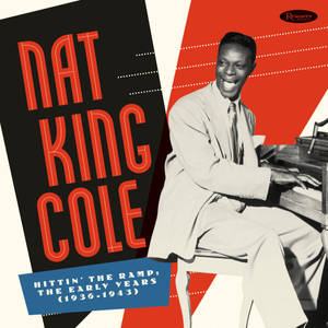 Nat King Cole 在復古專輯封面上於鋼琴前微笑，採用鮮明的紅、黑、白設計。 — 專輯封面 壁紙