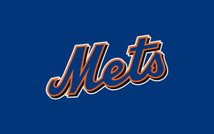 藍色和橙色的 Mets 棒球隊標誌，在純藍色背景上。 — 紐約洋基 壁紙