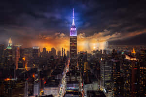 紐約市夜景與煙花 — 煙火 壁紙