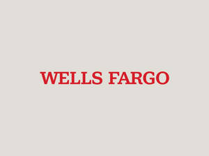 灰色背景上紅色文字的 Wells Fargo 標誌 — 簡約 壁紙
