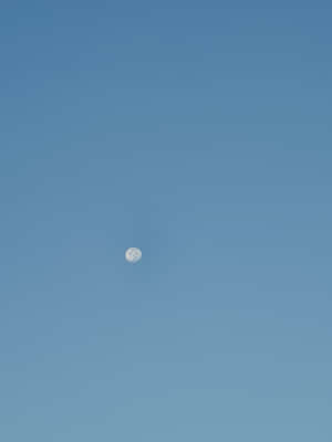 清澈藍天上的月牙