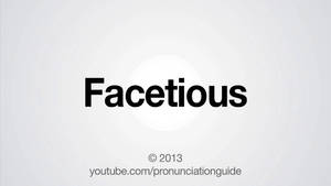灰色漸變背景上顯示粗體黑色文字 'Facetious' 及版權資訊。