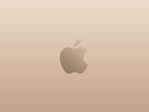 米色漸層背景上的Apple標誌