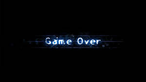 在黑色背景上帶有數位扭曲的發光藍色文字，內容為「Same Over」。