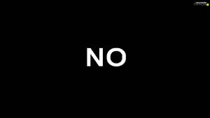 純黑色背景上以粗體白色字母顯示 NO。