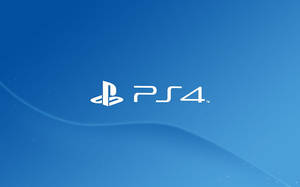 PlayStation 4標誌在藍色漸變背景上，帶有光曲線。 — PlayStation GIF 壁紙