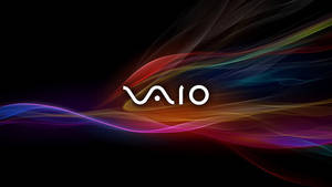 黑色背景上帶有彩色流動絲帶的 VAIO 標誌 — 凌志標誌 GIF 壁紙