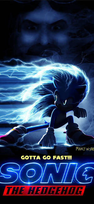 Sonic the Hedgehog 以充滿閃電的動作姿勢出現，背後有一個黑暗的面孔。