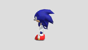 Sonic the Hedgehog 3D角色模型，身穿經典藍、紅、白色服裝。