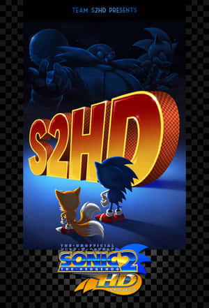 Sonic 和 Tails 在一個大型 S2HD 標誌前，身後有陰影般的身影。
