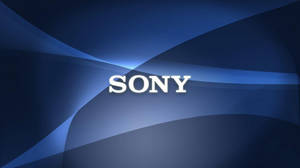 Sony 標誌居中於帶有光線的藍色抽象背景上。 — 藍色美學 壁紙