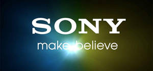Sony 標誌帶有 make believe 標語，在漸變背景上發光並帶有鏡頭光暈。 — 漸變動畫 壁紙