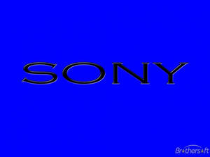 藍色背景上的黑色Sony標誌 — 藍色美學 壁紙