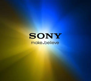 Sony 標誌搭配「make believe」標語，置於色彩繽紛的放射背景上 — 漸變動畫 壁紙