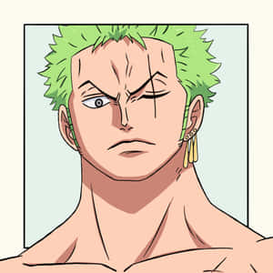 綠髮傷疤臉的動漫男子憤怒地看著 — 海賊王 壁紙