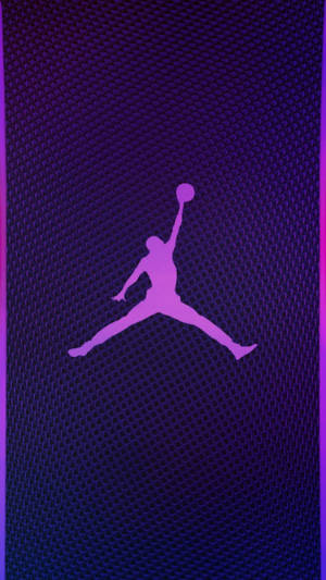 紋理背景上帶有發光邊緣的紫色Jordan標誌剪影 — Air Jordan GIF 壁紙