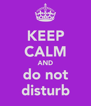 紫色背景，白色皇冠和文字 keep calm and do not disturb。