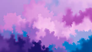 柔和漸變天空背景中的抽象紫色和藍色雲形 — 設計 壁紙