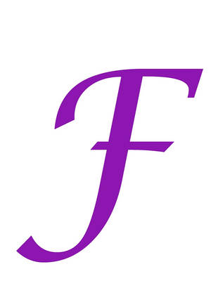 白色背景上的風格化紫色字母F