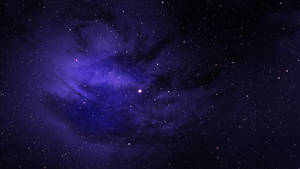 太空中的紫色星雲和星星