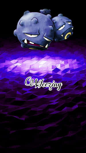 兩隻紫色嘅 Pokémon Clefable 懸浮喺發光嘅紫色幾何地形上面。 — 淺紫色動態圖片 壁紙