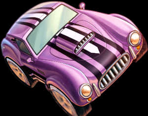 紫色復古賽車插畫