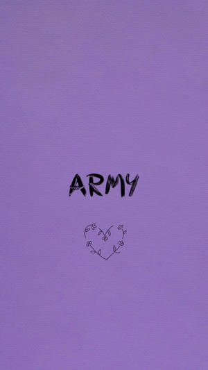 薰衣草背景，帶有「ARMY」字樣和花卉心形設計。