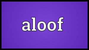 紫色背景上以粗體白色字體顯示的單詞 aloof。