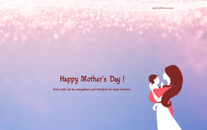母親抱著孩子，背景為漸變色，並帶有「Happy Mother's Day」文字。