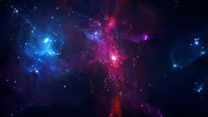 深空中帶有發光恆星的多彩星雲。