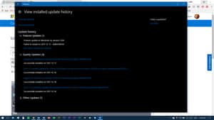 Windows 10 更新歷程畫面，顯示安裝狀態。