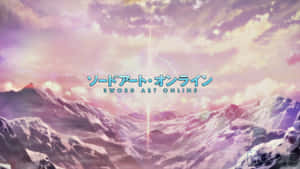 動漫標題畫面，顯示在閃耀夕陽天空下的雪山。
