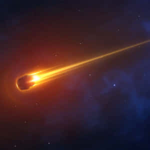 一顆明亮的流星帶著發光的尾巴劃過星空宇宙場景，周圍有色彩繽紛的星雲。 — 星星 壁紙