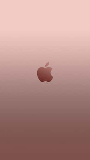 Apple標誌置於柔和玫瑰漸變背景中央
