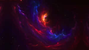 深空中色彩繽紛的旋轉星雲與星星